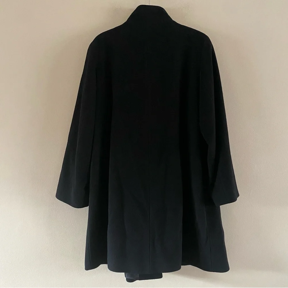Cinzia Rocca Women’s Black Wool Angora Collared Walking Dress Coat Size 16 US - Picture 3 of 16